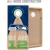 YouTheFan NFL 2′ x 4′ Slogan Series Professional Wood Cornhole Game with Logo Bags(Seattle Seahawks)