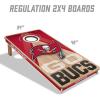 YouTheFan NFL 2′ x 4′ Slogan Series Professional Wood Cornhole Game with Logo Bags(Tampa Bay Buccaneers)