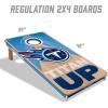 YouTheFan NFL 2′ x 4′ Slogan Series Professional Wood Cornhole Game with Logo Bags(Tennessee Titans)