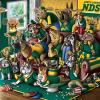 YouTheFan Officially-licensed NCAA Purebred 3D Wall Art – Humorous original hand-drawn cartoon artwork, multi-layer, funny gift, indoor team decor(North Dakota State Bison)