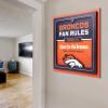 YouTheFan Officially-licensed NFL Fan Rules Wall Art, multiple layers, humorous team artwork sports fan motto, showcases funny rules, indoor decor(Denver Broncos)