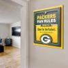 YouTheFan Officially-licensed NFL Fan Rules Wall Art, multiple layers, humorous team artwork sports fan motto, showcases funny rules, indoor decor(Green Bay Packers)