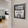 YouTheFan Officially-licensed NFL Fan Rules Wall Art, multiple layers, humorous team artwork sports fan motto, showcases funny rules, indoor decor(Las Vegas Raiders)