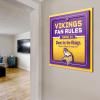 YouTheFan Officially-licensed NFL Fan Rules Wall Art, multiple layers, humorous team artwork sports fan motto, showcases funny rules, indoor decor(Minnesota Vikings)