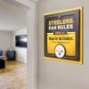 YouTheFan Officially-licensed NFL Fan Rules Wall Art, multiple layers, humorous team artwork sports fan motto, showcases funny rules, indoor decor(Pittsburgh Steelers)
