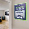 YouTheFan Officially-licensed NFL Fan Rules Wall Art, multiple layers, humorous team artwork sports fan motto, showcases funny rules, indoor decor(Seattle Seahawks)