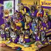 YouTheFan Officially-licensed NFL Purebred 3D Wall Art – Humorous original hand-drawn cartoon artwork, multi-layer, funny gift, indoor team decor(Minnesota Vikings)