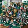 YouTheFan Officially-licensed NFL Purebred 3D Wall Art – Humorous original hand-drawn cartoon artwork, multi-layer, funny gift, indoor team decor(New York Jets)