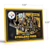 YouTheFan Officially-licensed NFL Purebred 3D Wall Art – Humorous original hand-drawn cartoon artwork, multi-layer, funny gift, indoor team decor(Pittsburgh Steelers)