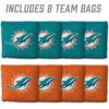 YouTheFan Officially-licensed NFL Set of 8 Cornhole Bags – All Weather Dual Sided Slide & Stop – regulation size(Miami Dolphins)