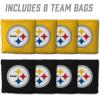 YouTheFan Officially-licensed NFL Set of 8 Cornhole Bags – All Weather Dual Sided Slide & Stop – regulation size(Pittsburgh Steelers)