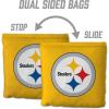 YouTheFan Officially-licensed NFL Set of 8 Cornhole Bags – All Weather Dual Sided Slide & Stop – regulation size(Pittsburgh Steelers)