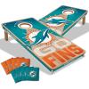 imageYouTheFan NFL 2 x 4 Slogan Series Professional Wood Cornhole Game with Logo BagsMiami Dolphins