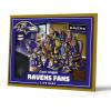 YouTheFan Officially-licensed NFL Purebred 3D Wall Art – Humorous original hand-drawn cartoon artwork, multi-layer, funny gift, indoor team decor(Baltimore Ravens)