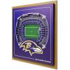 YouTheFan Officially-licensed NFL Stadium Series 3D Wall Art – multi-layer team stadium replica, detailed sports fan gift, indoor decor(Baltimore Ravens)