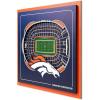 YouTheFan Officially-licensed NFL Stadium Series 3D Wall Art – multi-layer team stadium replica, detailed sports fan gift, indoor decor(Denver Broncos)