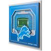 YouTheFan Officially-licensed NFL Stadium Series 3D Wall Art – multi-layer team stadium replica, detailed sports fan gift, indoor decor(Detroit Lions)