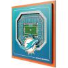 YouTheFan Officially-licensed NFL Stadium Series 3D Wall Art – multi-layer team stadium replica, detailed sports fan gift, indoor decor(Miami Dolphins)