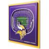 YouTheFan Officially-licensed NFL Stadium Series 3D Wall Art – multi-layer team stadium replica, detailed sports fan gift, indoor decor(Minnesota Vikings)