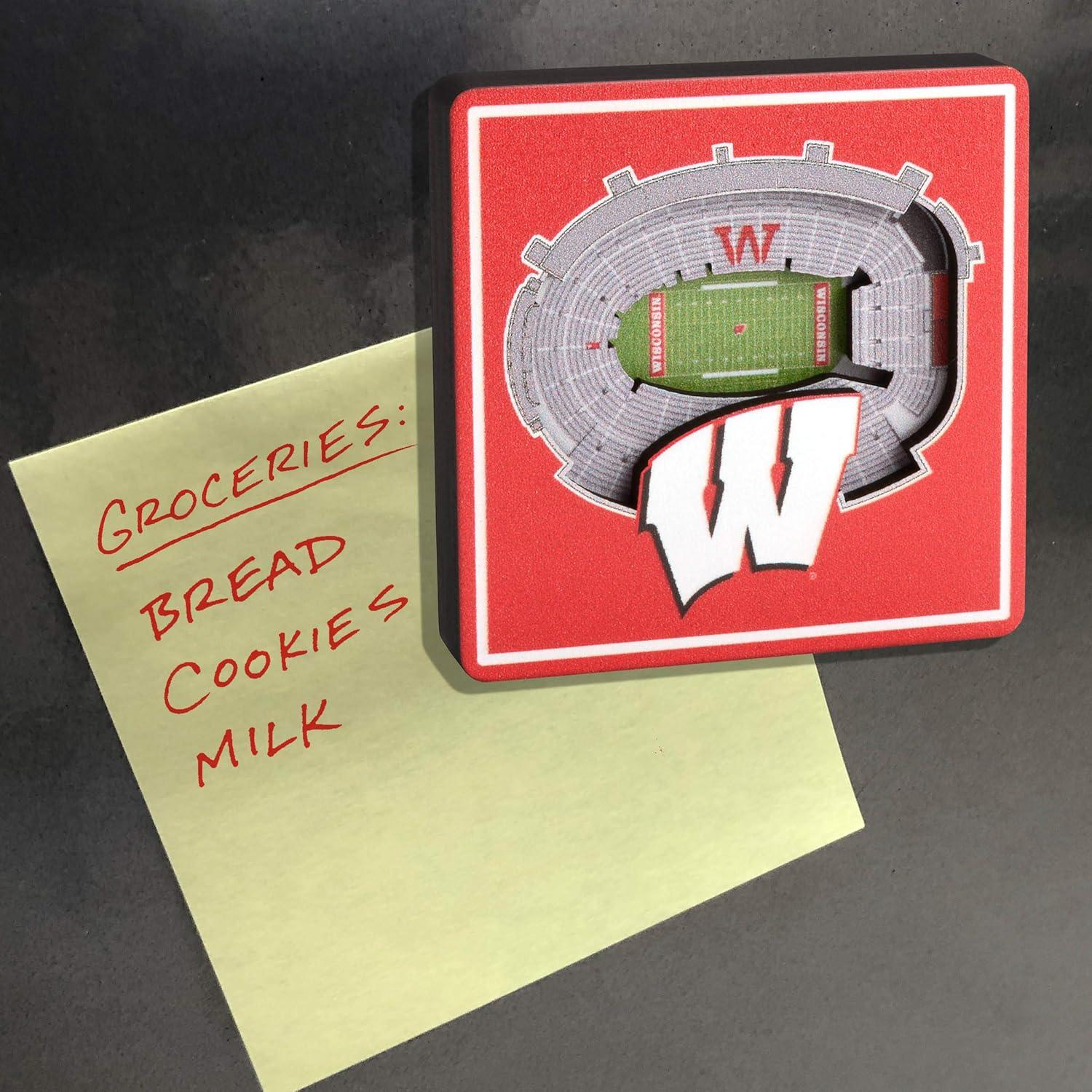 imageYouTheFan NCAA 3D StadiumView MagnetWisconsin Badgers