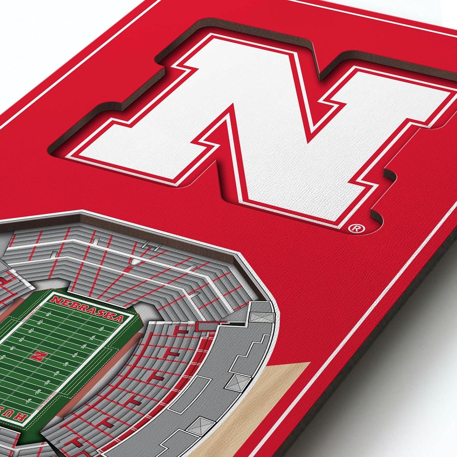 imageYouTheFan NCAA Arkansas Razorbacks 3D Stadium 6x19 Banner Donald W Reynolds Razorback StadiumNebraska Cornhuskers