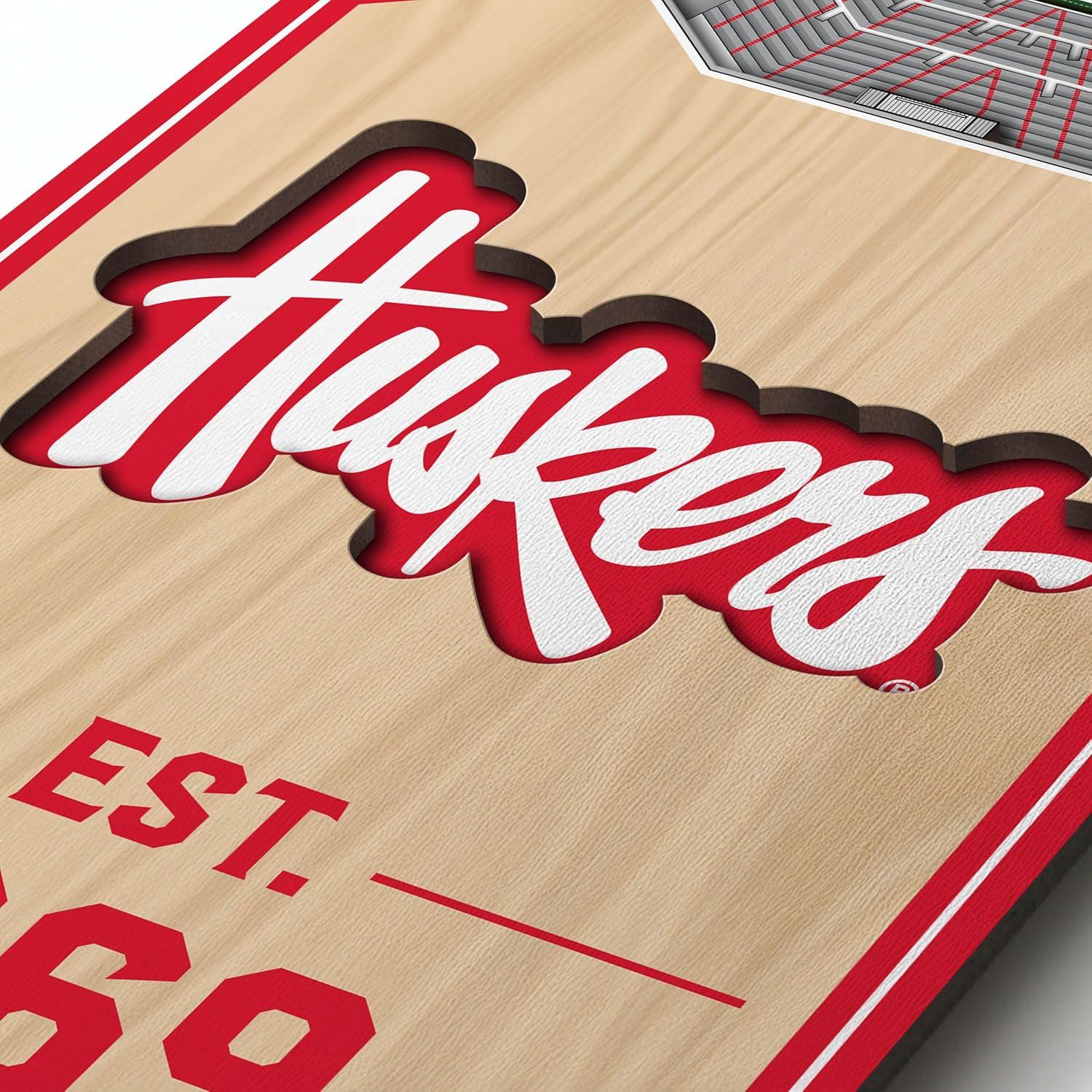 imageYouTheFan NCAA Arkansas Razorbacks 3D Stadium 6x19 Banner Donald W Reynolds Razorback StadiumNebraska Cornhuskers