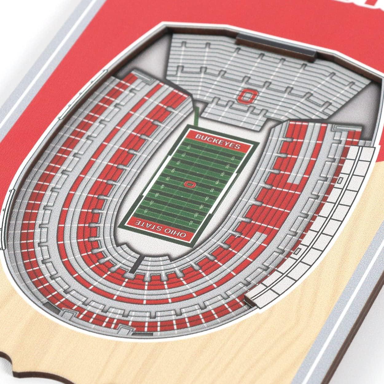 imageYouTheFan NCAA Arkansas Razorbacks 3D Stadium 6x19 Banner Donald W Reynolds Razorback StadiumOhio State Buckeyes 100th