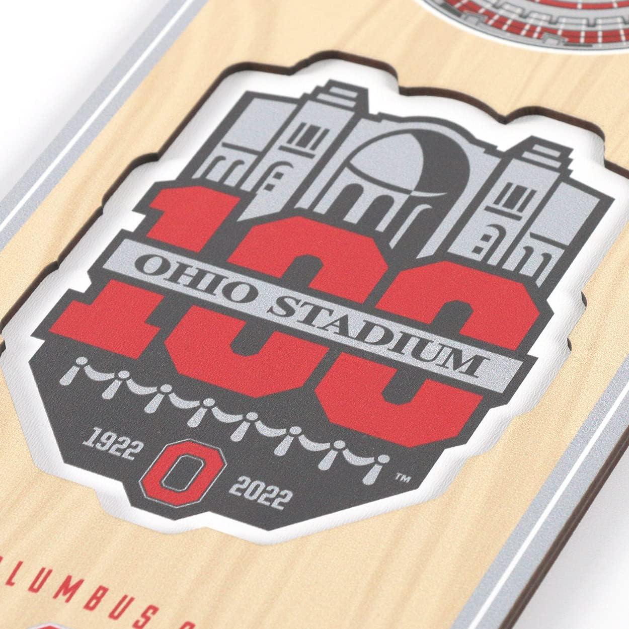 imageYouTheFan NCAA Arkansas Razorbacks 3D Stadium 6x19 Banner Donald W Reynolds Razorback StadiumOhio State Buckeyes 100th