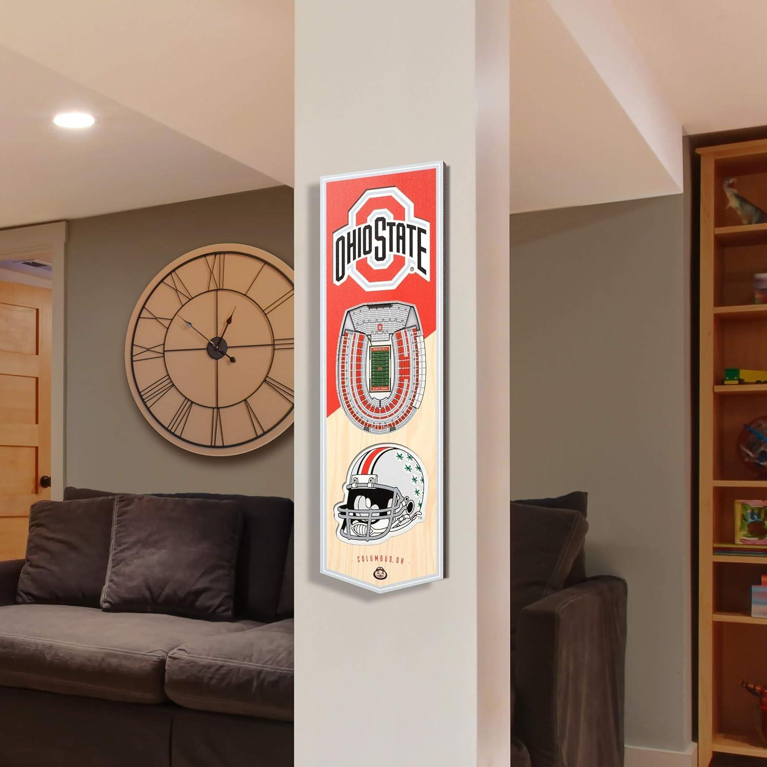 imageYouTheFan NCAA Arkansas Razorbacks 3D Stadium 6x19 Banner Donald W Reynolds Razorback StadiumOhio State Buckeyes