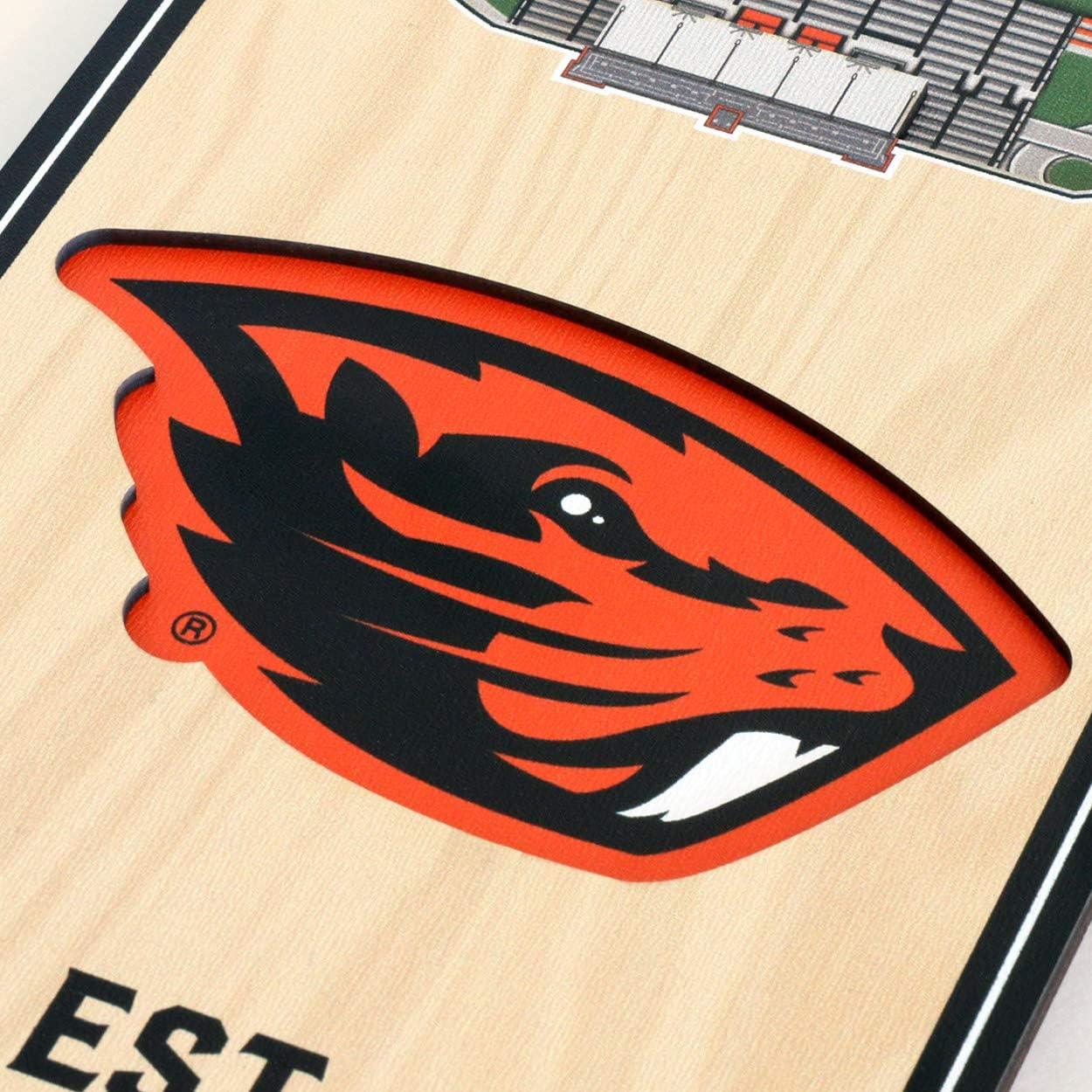 imageYouTheFan NCAA Arkansas Razorbacks 3D Stadium 6x19 Banner Donald W Reynolds Razorback StadiumOregon State Beavers