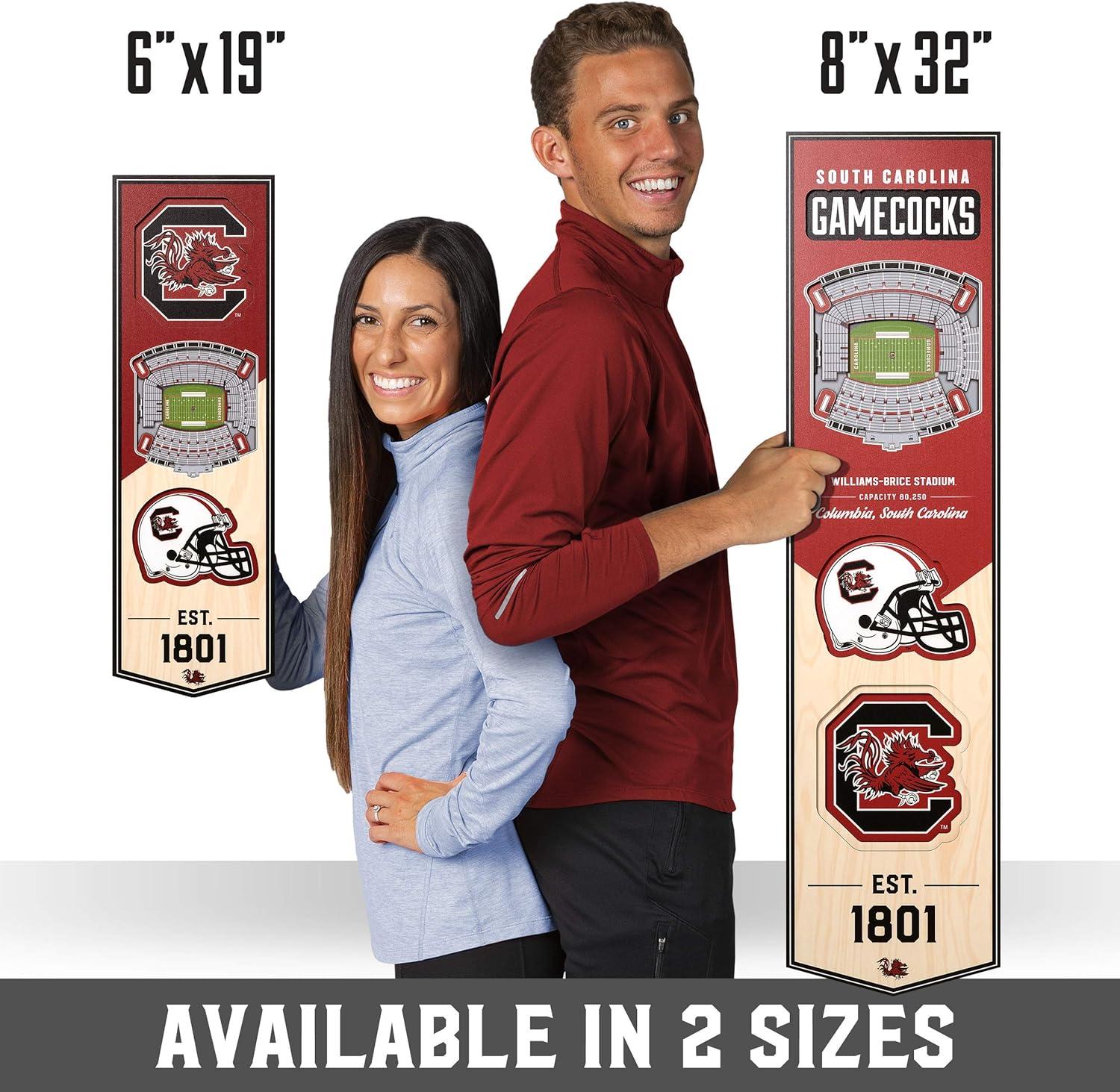 imageYouTheFan NCAA Arkansas Razorbacks 3D Stadium 6x19 Banner Donald W Reynolds Razorback StadiumSouth Carolina Gamecocks