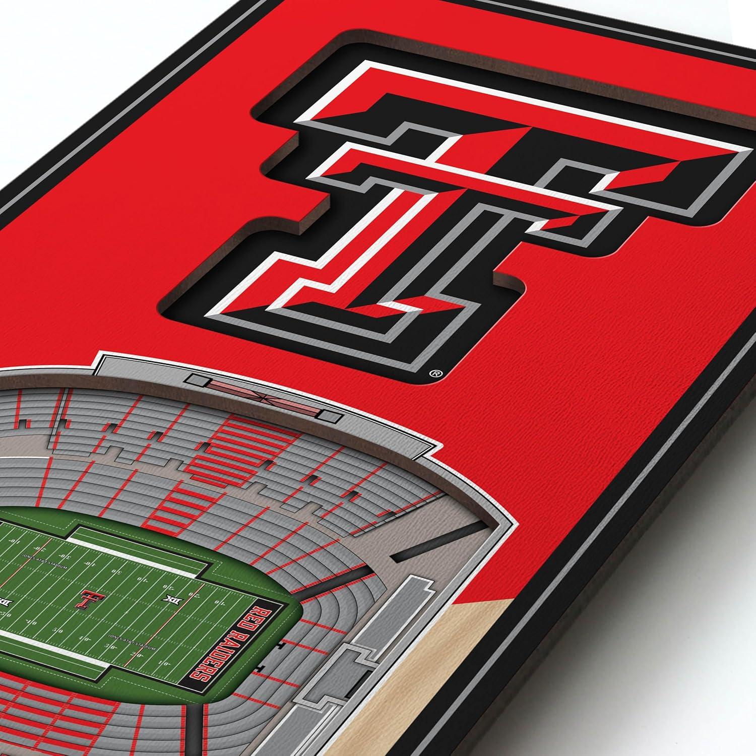 imageYouTheFan NCAA Arkansas Razorbacks 3D Stadium 6x19 Banner Donald W Reynolds Razorback StadiumTexas Tech Red Raiders