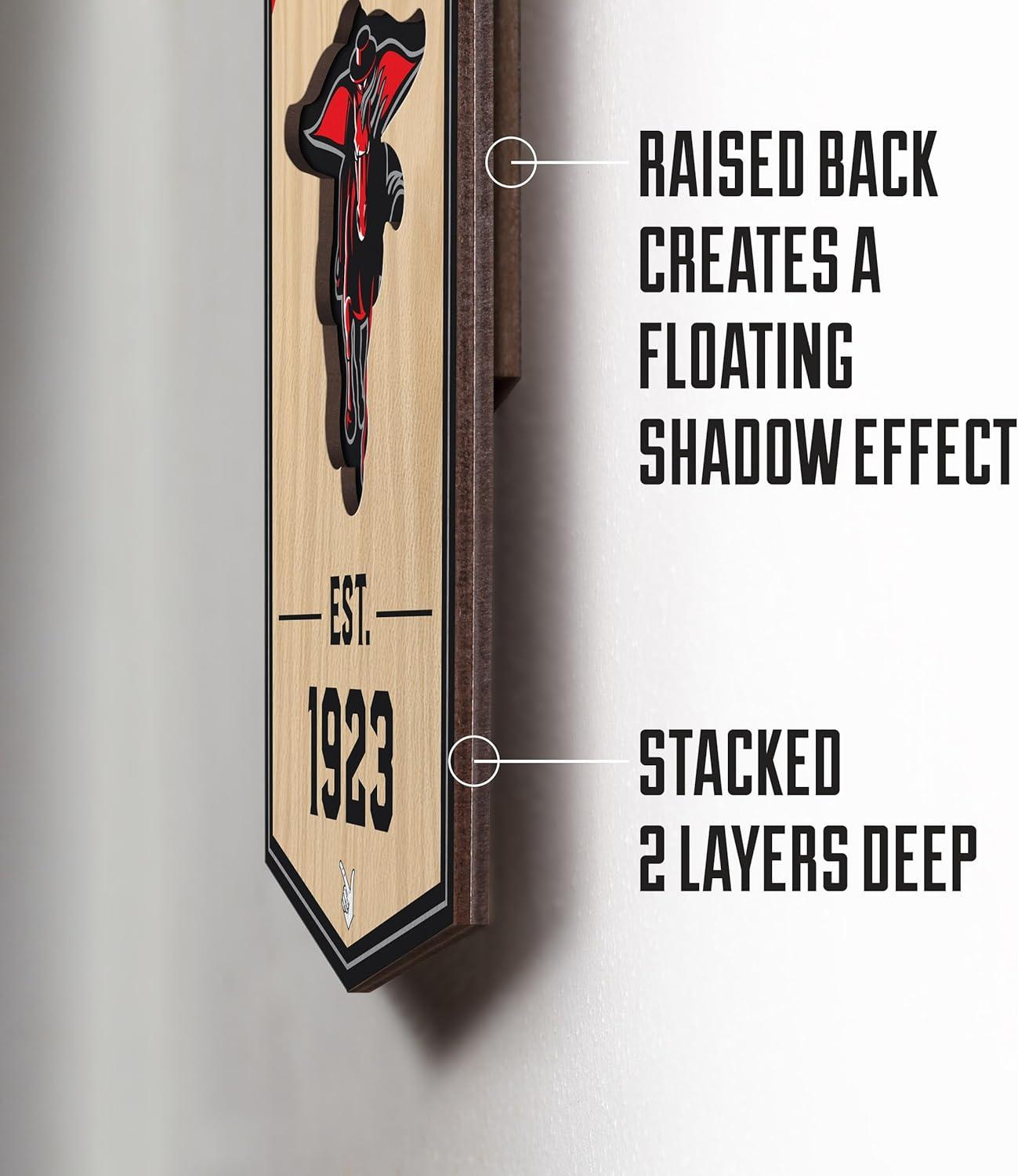 imageYouTheFan NCAA Arkansas Razorbacks 3D Stadium 6x19 Banner Donald W Reynolds Razorback StadiumTexas Tech Red Raiders