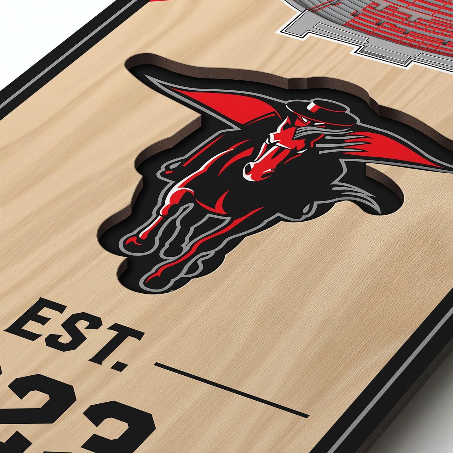 imageYouTheFan NCAA Arkansas Razorbacks 3D Stadium 6x19 Banner Donald W Reynolds Razorback StadiumTexas Tech Red Raiders