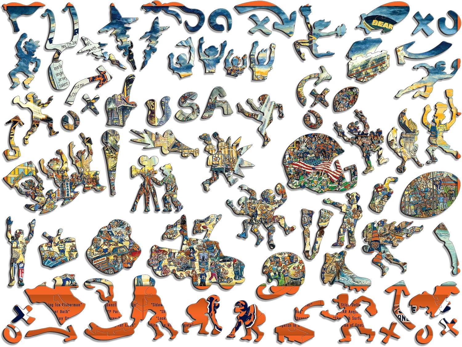 imageYouTheFan NFL Wooden Joe Journeyman Puzzle 1775 x 1325 Inches 333 PiecesChicago Bears