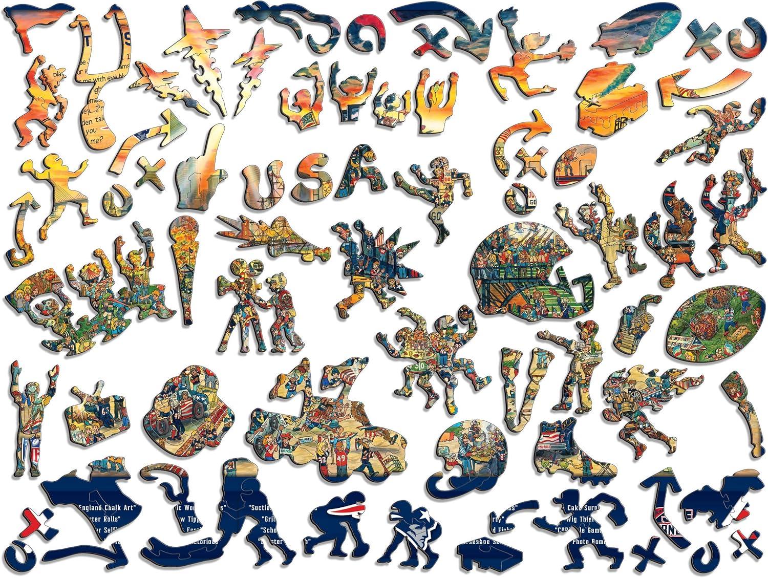 imageYouTheFan NFL Wooden Joe Journeyman Puzzle 1775 x 1325 Inches 333 PiecesNew England Patriots