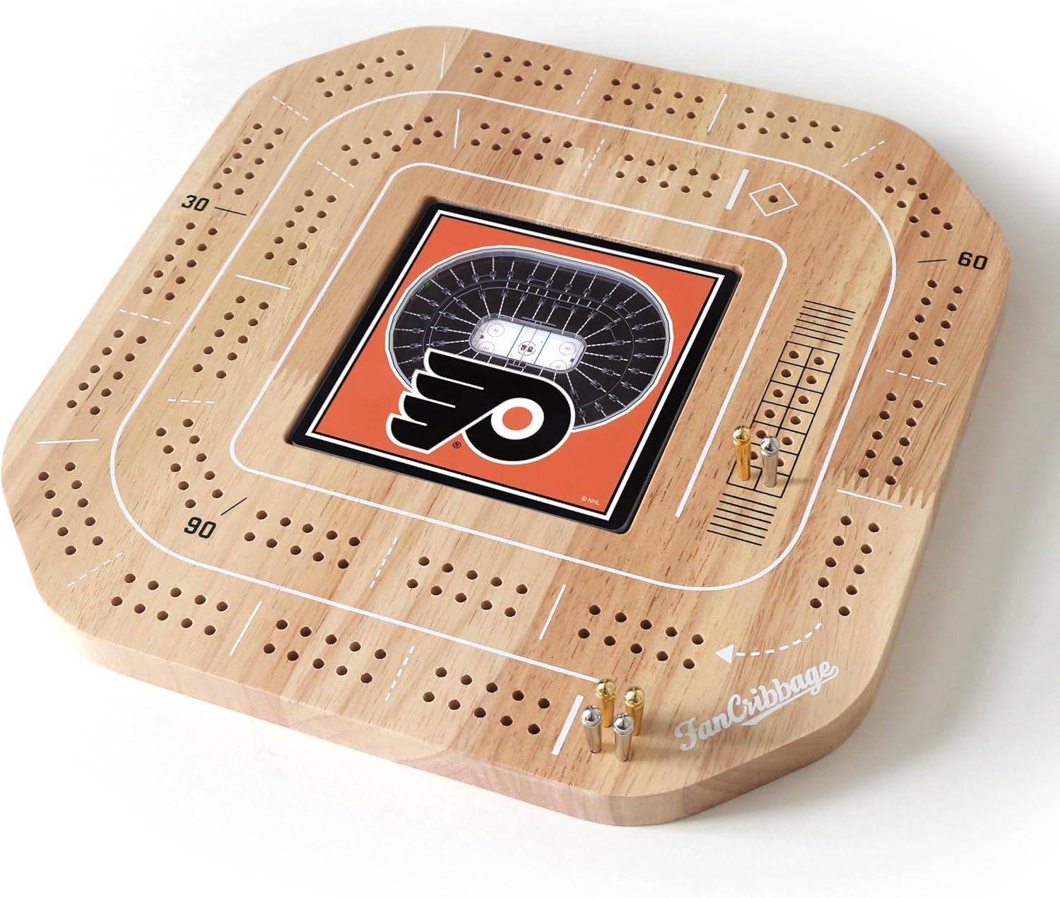 imageYouTheFan NHL Licensed Fan Cribbage Wood Board GamePhiladelphia Flyers