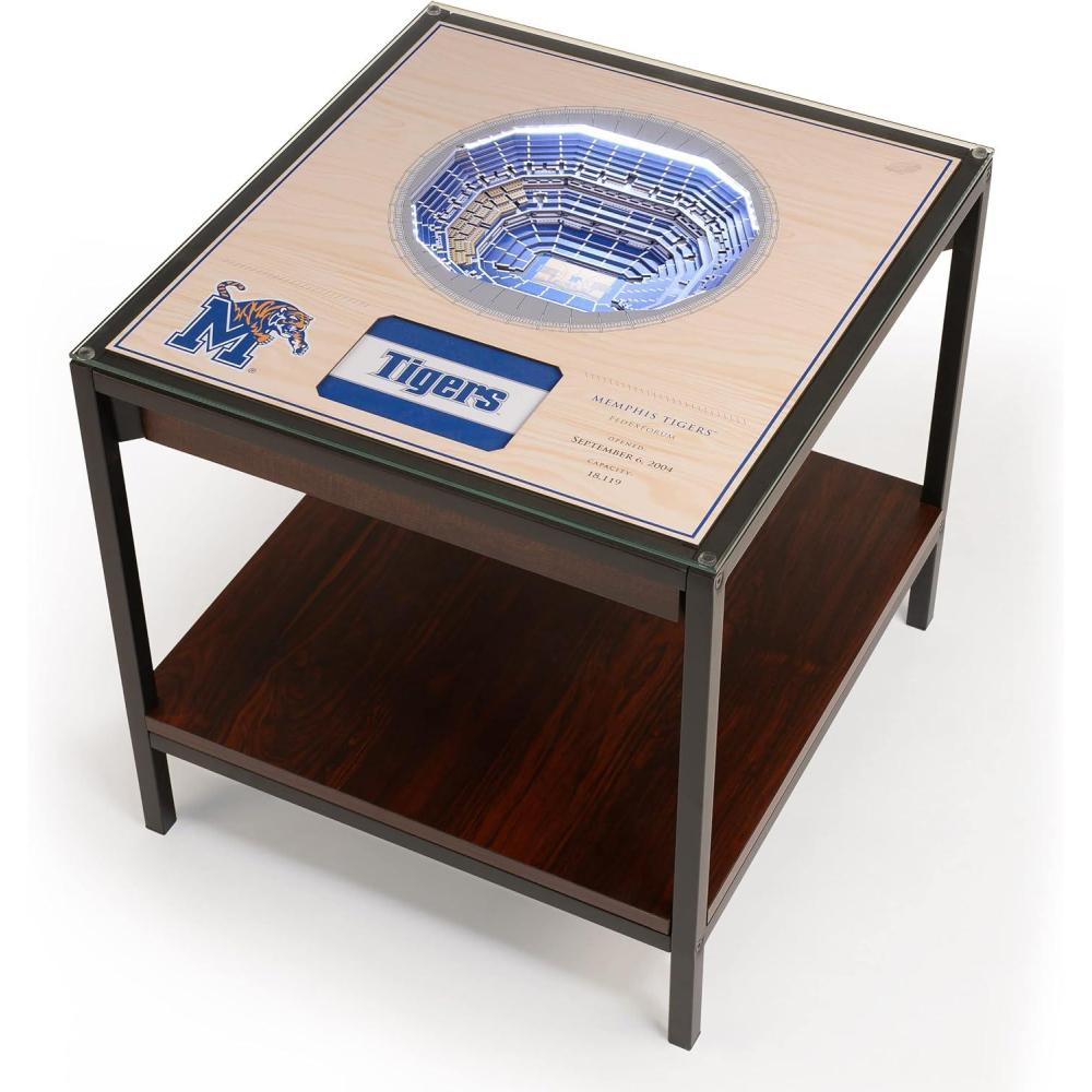 imageYouTheFan NCAA 25Layer StadiumView Lighted End TableMemphis Tigers BB