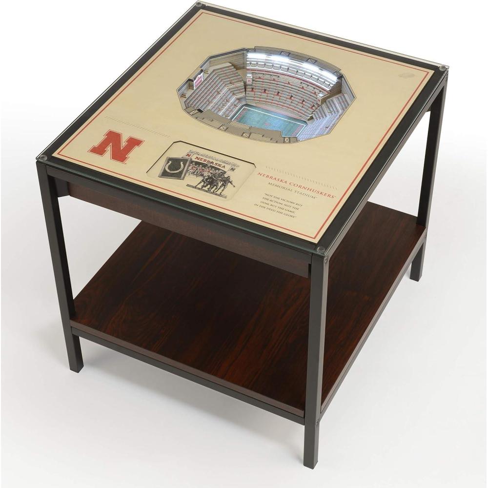 imageYouTheFan NCAA 25Layer StadiumView Lighted End TableNebraska Cornhuskers