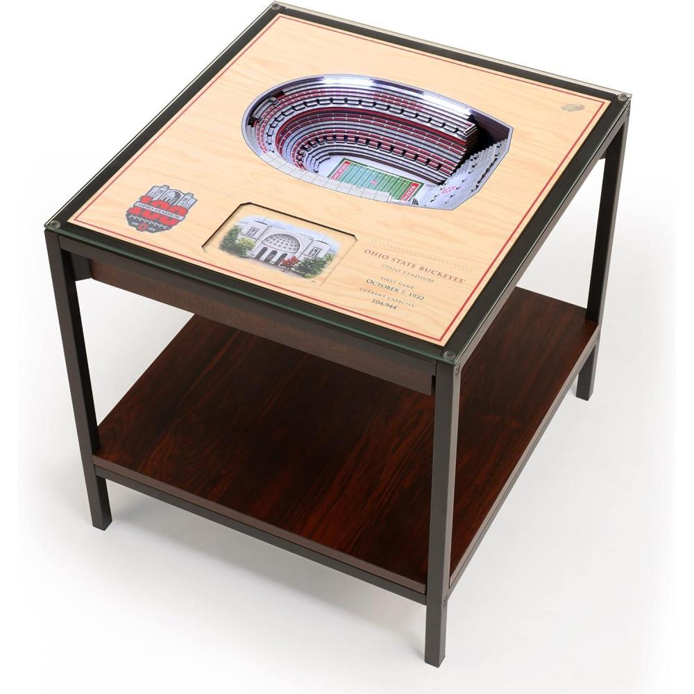 imageYouTheFan NCAA 25Layer StadiumView Lighted End TableOhio State Buckeyes 100th