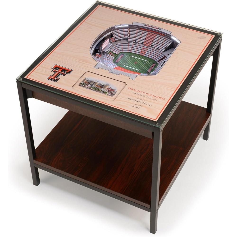 imageYouTheFan NCAA 25Layer StadiumView Lighted End TableTexas Tech Red Raiders FB