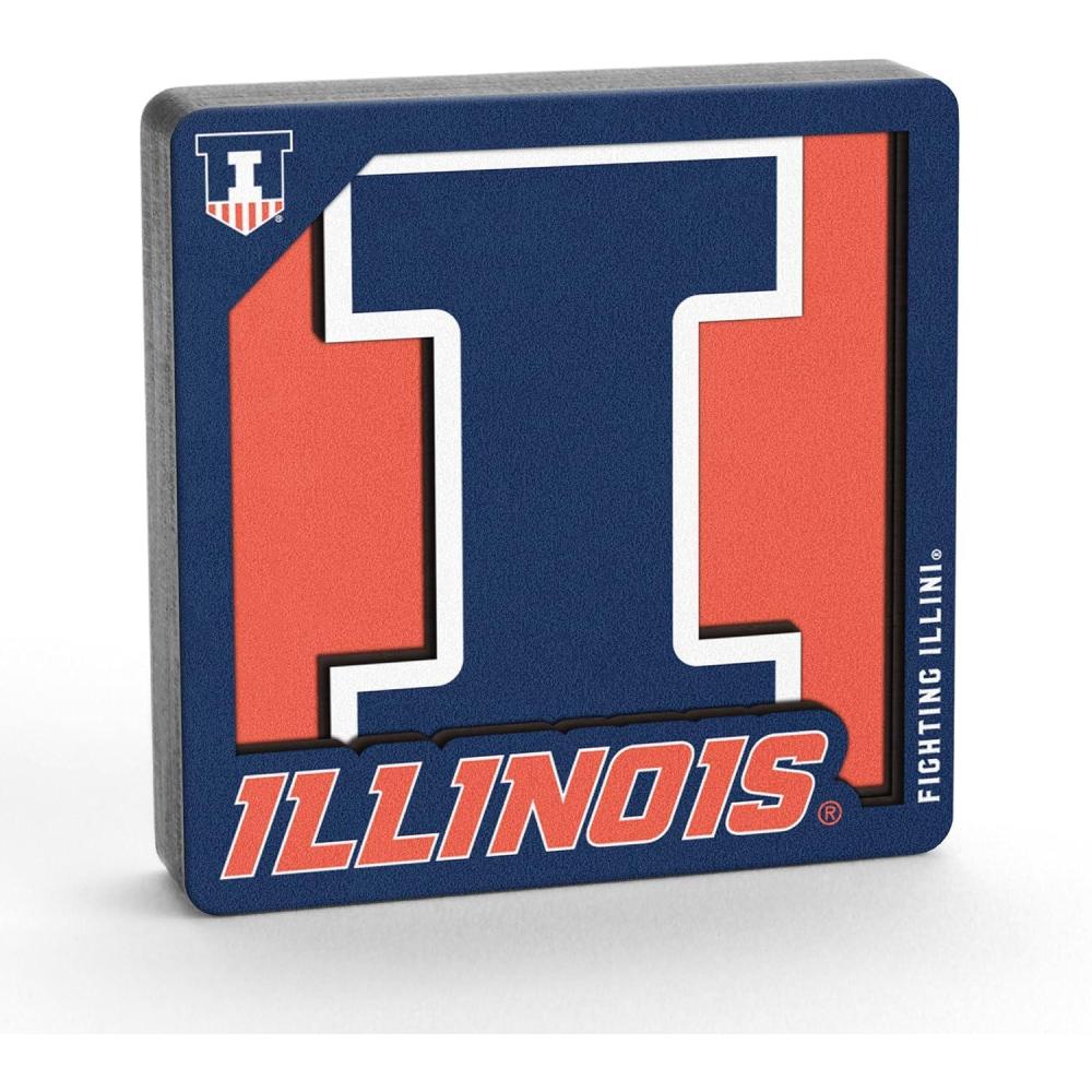 imageYouTheFan NCAA 3D Logo Series MagnetIllinois Fighting Illini