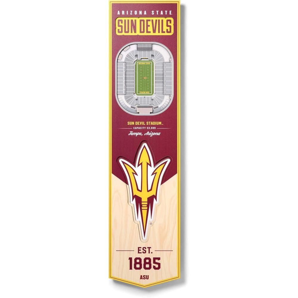 imageYouTheFan NCAA 3D StadiumView 8x32 BannerArizona State Sun Devils