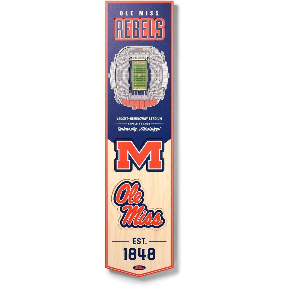 imageYouTheFan NCAA 3D StadiumView 8x32 BannerMississippi Rebels