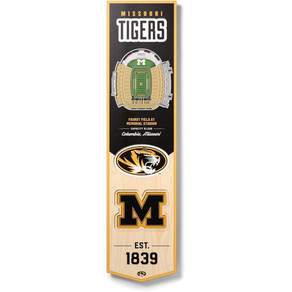 imageYouTheFan NCAA 3D StadiumView 8x32 BannerMissouri Tigers