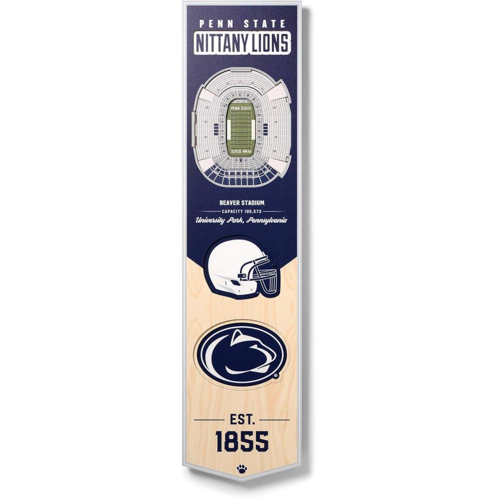 imageYouTheFan NCAA 3D StadiumView 8x32 BannerPenn State Nittany Lions