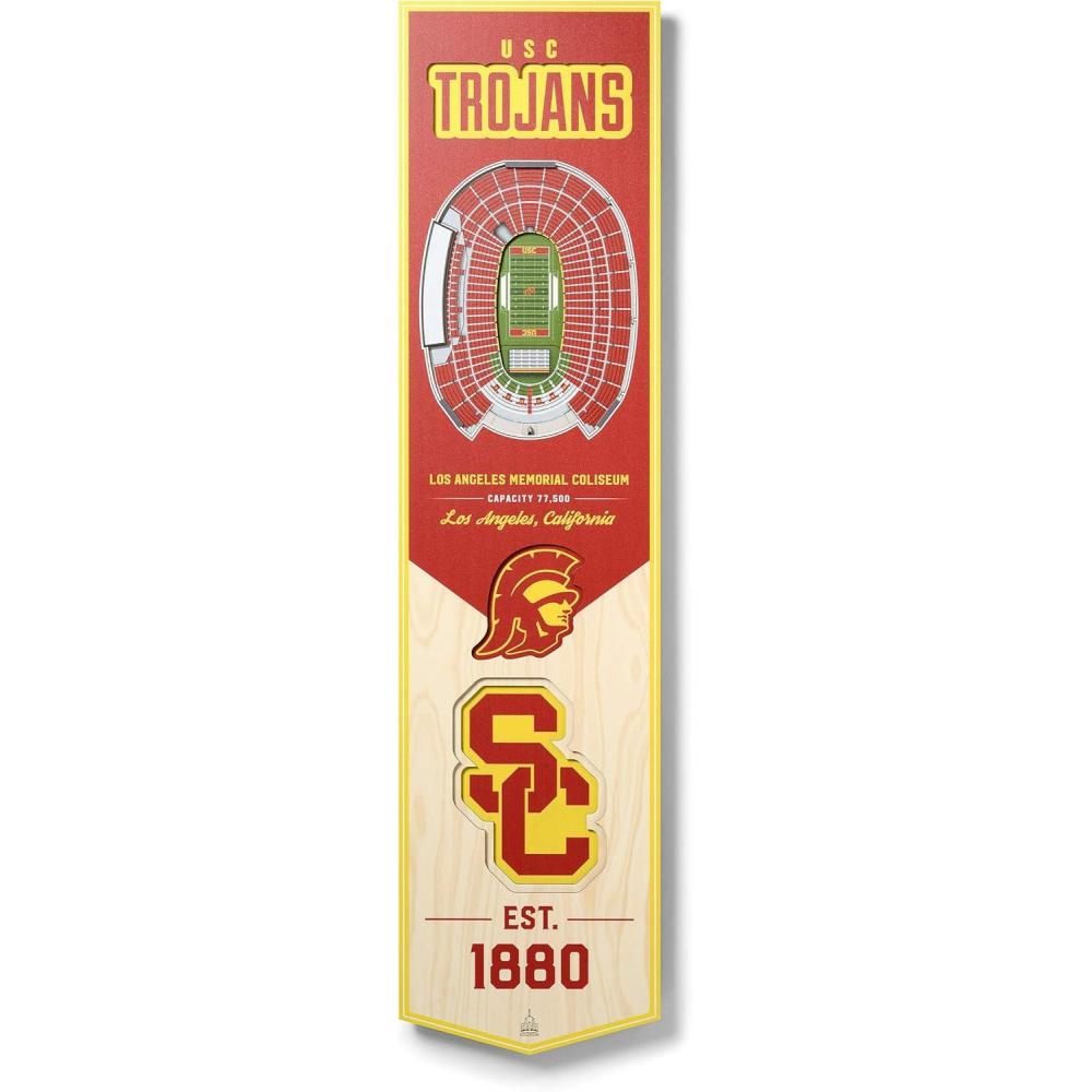 imageYouTheFan NCAA 3D StadiumView 8x32 BannerUSC Trojans
