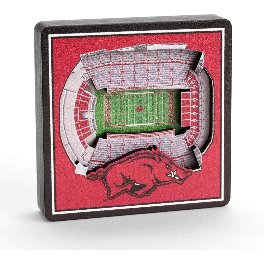 imageYouTheFan NCAA 3D StadiumView MagnetArkansas Razorbacks