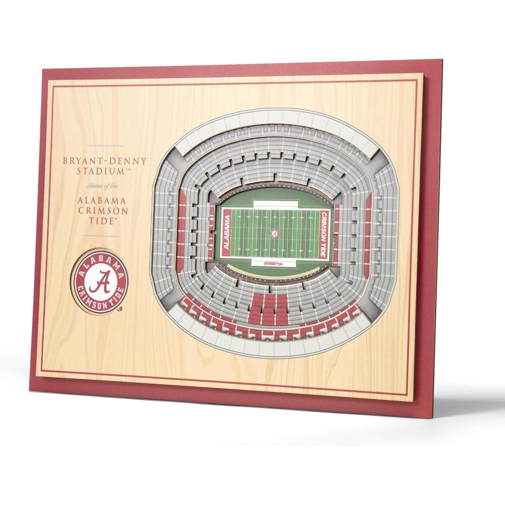 imageYouTheFan NCAA Alabama Crimson Tide 5Layer StadiumView 3D Wall Art  BryantDenny StadiumAlabama Crimson Tide