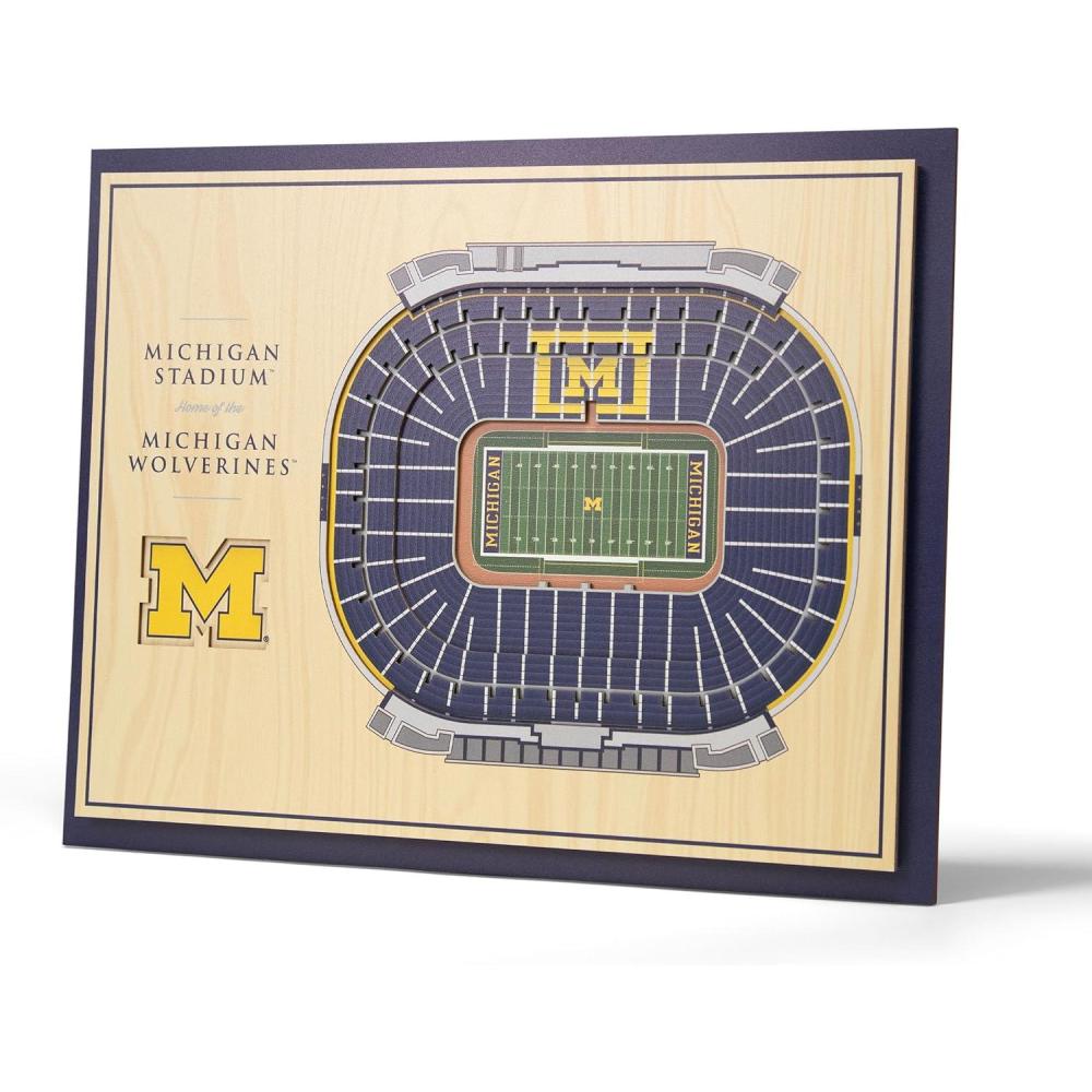 imageYouTheFan NCAA Alabama Crimson Tide 5Layer StadiumView 3D Wall Art  BryantDenny StadiumMichigan Wolverines
